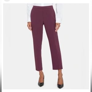 NWT Theory Treeca Pull On Slim Crop Pant Cabernet Modern Crepe 2 Size 6